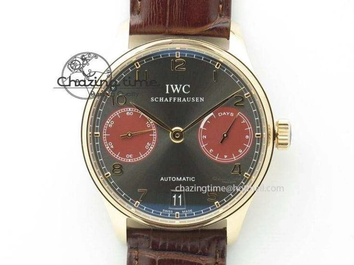 MIROTIME 0410 Elegant Portuguese IW371615 ZF 1:1 Best Edition SS Green Dial on Black Leather Strap A96355 V 7081